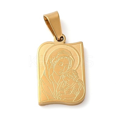 Mother's Day Theme PVD Vacuum Plating 304 Stainless Steel Pendants STAS-D069-01A-G-1