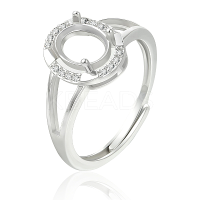 1Pc 925 Sterling Silver Prong Ring Settings STER-BBC0008-59-1