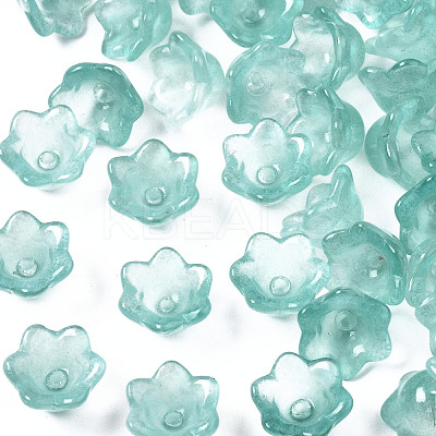 Transparent Spray Painted Glass Beads GLAA-Q089-002A-001-1