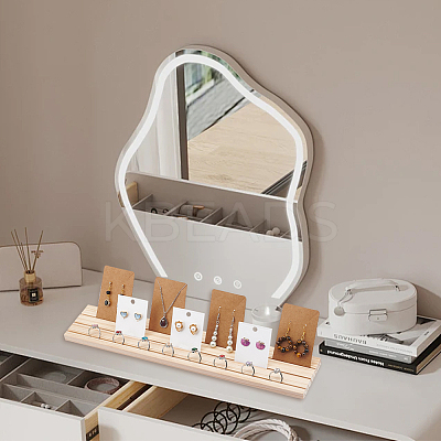 3-Slot Wood Earring Display Cards Stands LS-ODIS-WH0070-01-1