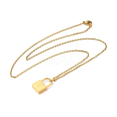 304 Stainless Steel Rolo Chain Pendant Necklaces NJEW-S444-01G-24-1