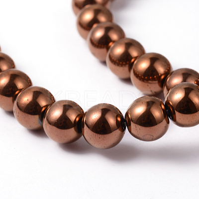 Non-Magnetic Synthetic Hematite Beads Strands X-G-G091-8mm-1