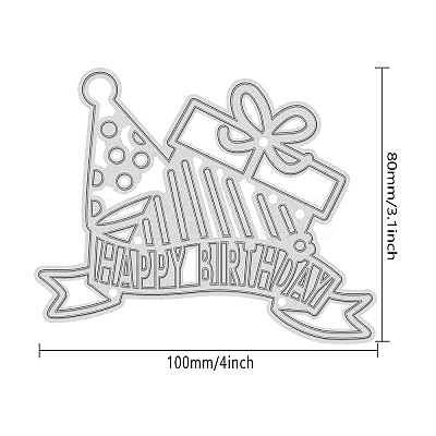 Birthday Carbon Steel Cutting Dies Stencils DIY-WH0170-054-1