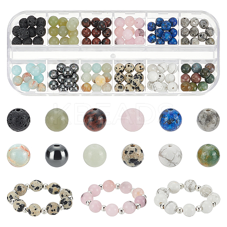 120Pcs 12 Styles Natural & Synthetic Mixed Gemstone Beads Sets G-PH0003-16-1