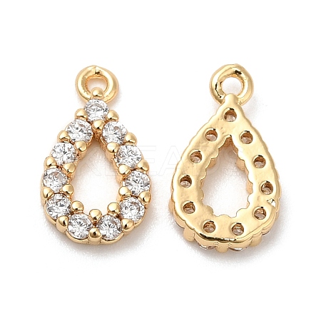 Brass Micro Pave Cubic Zirconia Pendants KK-B074-04G-1