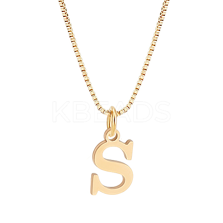 1pc 304 Stainless Steel Letter Pendant Necklaces NJEW-LP0001-38S-G-1