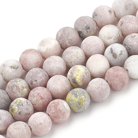 Natural Marble and Sesame Jasper/Kiwi Jasper Beads Strands G-T106-287-1