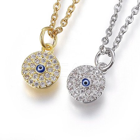 304 Stainless Steel Pendant Necklaces NJEW-L146-09-1