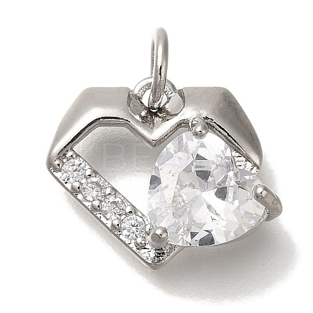 Rack Plating Brass Micro Pave Cubic Zirconia Charms KK-I720-53P-1