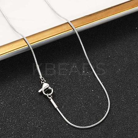 Non-Tarnish Classic Plain 304 Stainless Steel Mens Womens Snake Chain Necklaces X-STAS-M174-018P-B-1