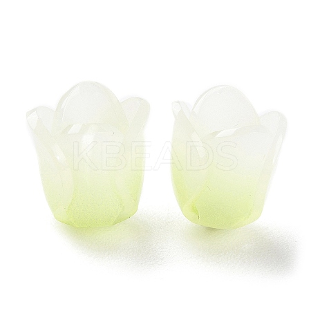 4-Petal Opaque Acrylic Bead Caps SACR-D007-08B-1