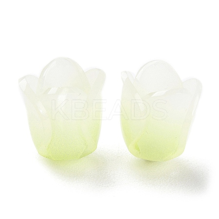 3-Petal Opaque Acrylic Bead Caps SACR-D007-08B-1