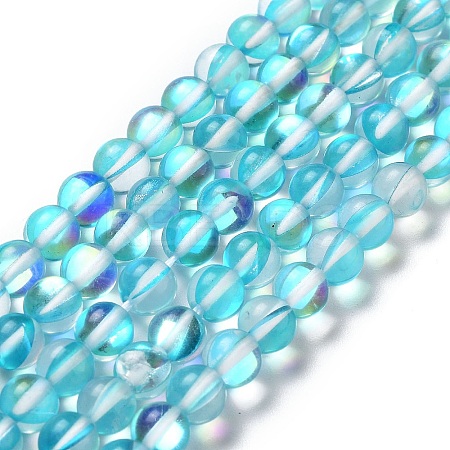 Synthetic Moonstone Beads Strands G-P528-J01-17-1