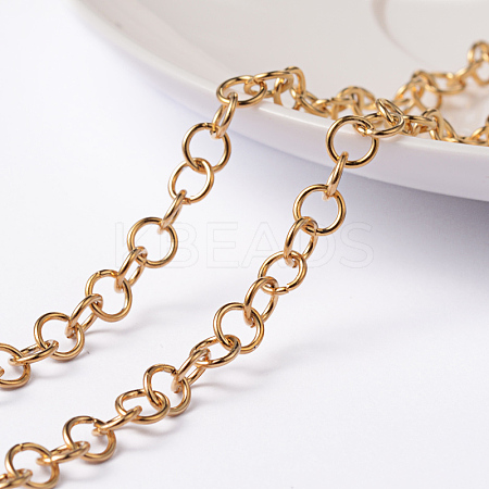 3.28 Feet Ion Plating(IP) 304 Stainless Steel Rolo Chains X-CHS-H007-31G-1