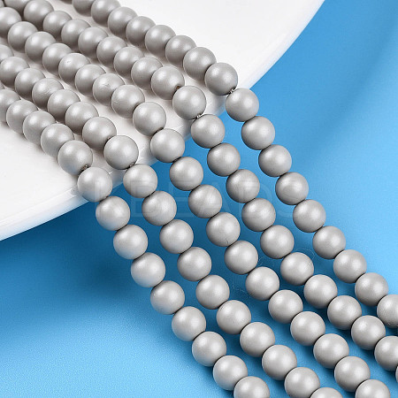 Baking Paint Pearlized Glass Pearl Bead Strands HY-N002-5mm-B05-1