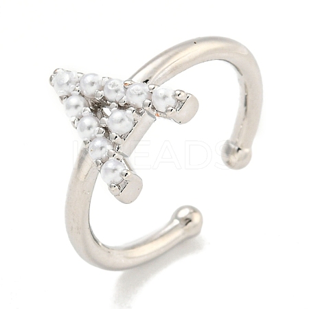 Rack Plating Brass Open Cuff Rings for Women RJEW-F162-01P-A-1