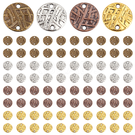 80Pcs 4 Colors Tibetan Style Zinc Alloy Connector Charms FIND-PH0004-84-1