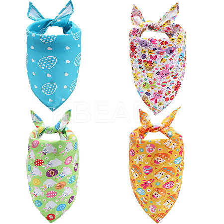 4Pcs 4 Styles Triangle Polyester Pet Handkerchi AJEW-CP0006-08A-02-1