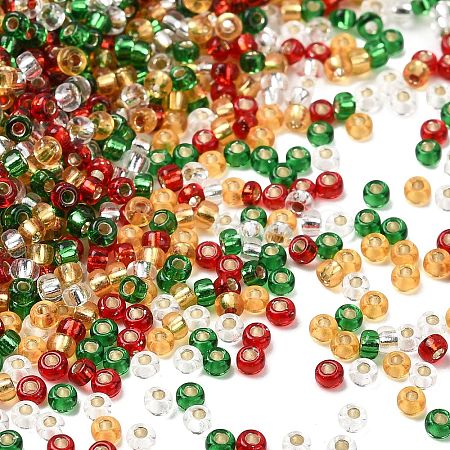 4 Colors 11/0 Christmas MIYUKI Round Rocailles Seed Beads SEED-X0058-17-1