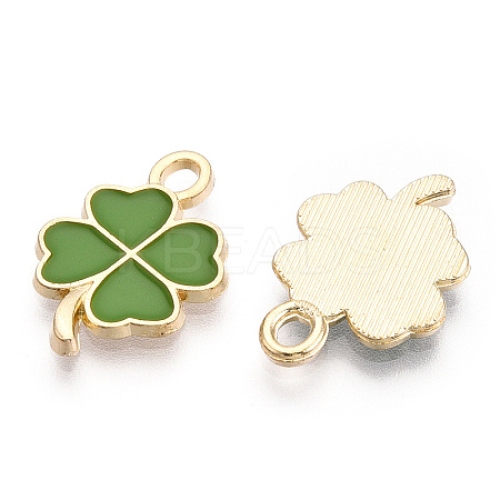 Rack Plating Alloy Enamel Pendants ENAM-N055-088-08LG-1