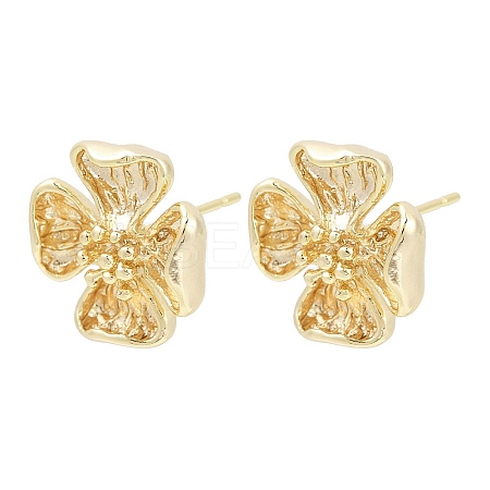 Brass Stud Earring Findings KK-Z099-05G-02-1