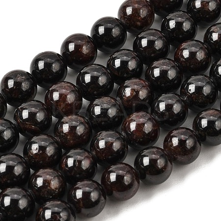 Natural Garnet Gemstone Beads Strands G-R263-9mm-1