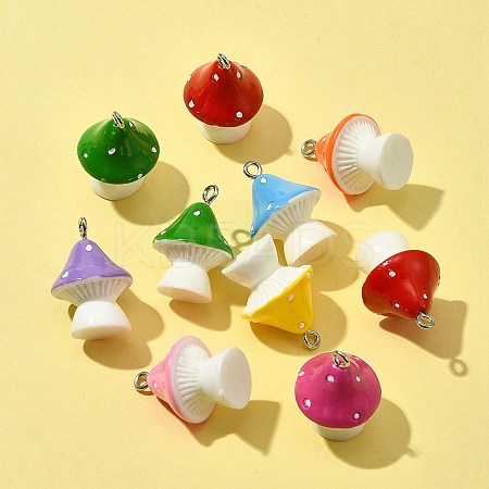 10Pcs Opaque Resin Pendants RESI-FS0001-61-1