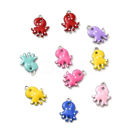 304 Stainless Steel Enamel Charms STAS-Q363-14H-P-1