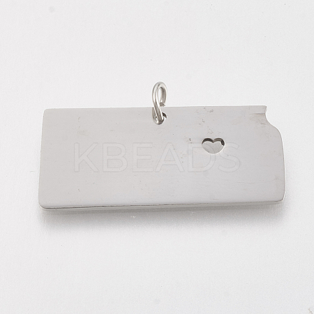 Tarnish Resistant 201 Stainless Steel Pendants STAS-T038-76-1