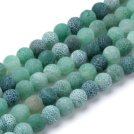 Natural & Dyed Crackle Agate Bead Strands G-T056-8mm-06-1