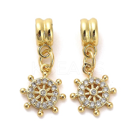 Rack Plating Brass Micro Pave Cubic Zirconia Charms KK-S398-10A-1