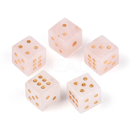 Natural Rose Quartz Carved Cube Dice T144-07E-1