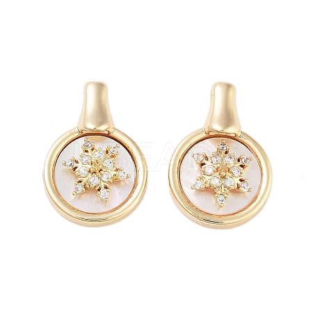 Brass Micro Pave Clear Cubic Zirconia Pendants KK-Z059-11G-1