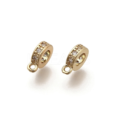 Brass Micro Pave Clear Cubic Zirconia Tube Bails KK-Z126-27G-1