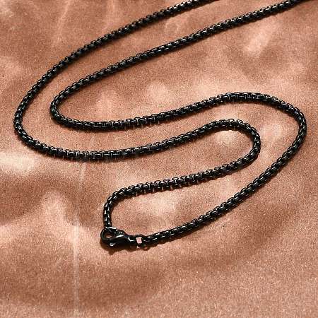 304 Stainless Steel Box Chain Necklaces X-NJEW-P244-01B-1