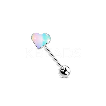 304 Stainless Steel & Acrylic Straight Barbell Tongue Rings FS-WG7AF88-01-1