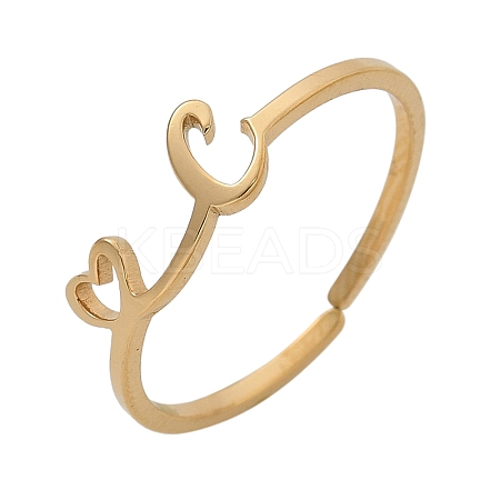304 Stainless Steel Cuff Rings for Women RJEW-D285-01G-C-1