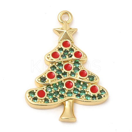 Rack Plating Brass Pave Cubic Zirconia Pendants X-KK-R150-08G-01-1
