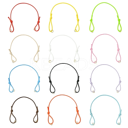 60Pcs 12 Colors Adjustable Waxed Polyester Cord Bracelet Making AJEW-CJ00011-1