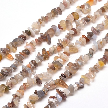 Natural Agate Chip Bead Strands X-G-M205-44-1