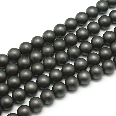 Frosted Non-magnetic Synthetic Hematite Round Bead Strands X-G-J344-3mm-1