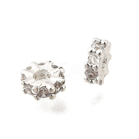Brass Micro Pave Clear Cubic Zirconia Beads KK-K300-02A-S-1