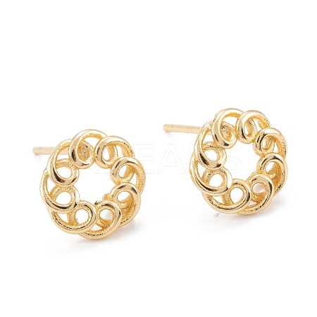 Brass Stud Earring Findings X-KK-K251-25G-1