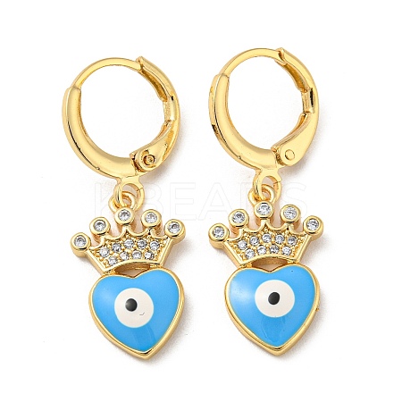 Real 18K Gold Plated Brass Dangle Leverback Earrings EJEW-A033-08G-04-1