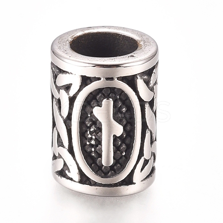 304 Stainless Steel European Beads OPDL-G010-07AS-16B-1