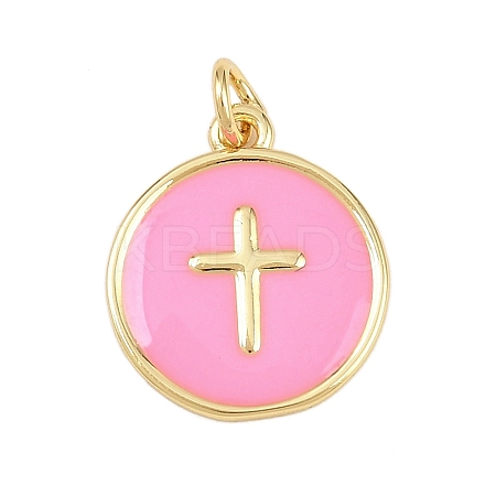 Brass Enamel Pendants KK-L251-02G-E05-1