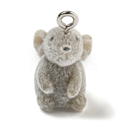 Flocking Resin Cute Pendants RESI-L043-01P-03-1