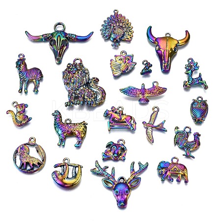 Rainbow Color Alloy Pendants PALLOY-S180-147-NR-1