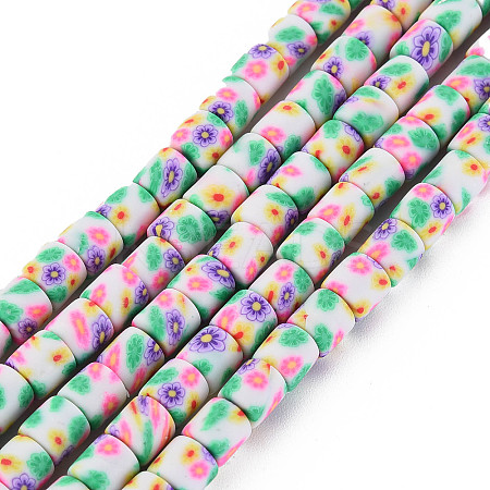 Handmade Polymer Clay Bead Strands X-CLAY-T020-10C-1