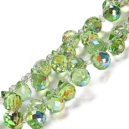 Electroplate Glass Beads Strands X-EGLA-D030-17E-1